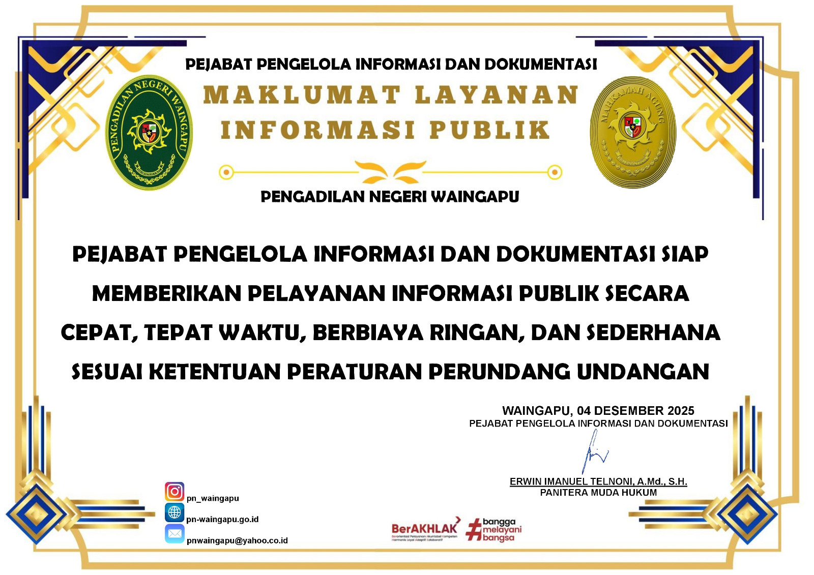Maklumat Layanan Informasi Publik